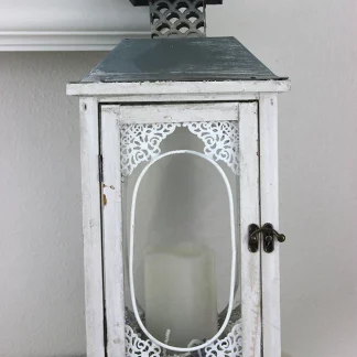 Lantern With Tin Window Trim